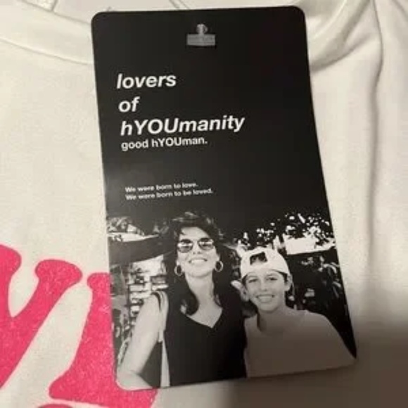 NWT Lovers of hYOUmanity Small Love You Always White Pink Tee - Picture 6 of 7